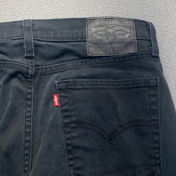 Levis 510 Skinny Stretch Mens Jeans Size 32X32 Black Stretch - Picture 10 of 11
